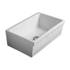 Кухонная мойка SIMAS LAVABI накладная глазированная с 4 сторон без отверстий цвет белый Q536