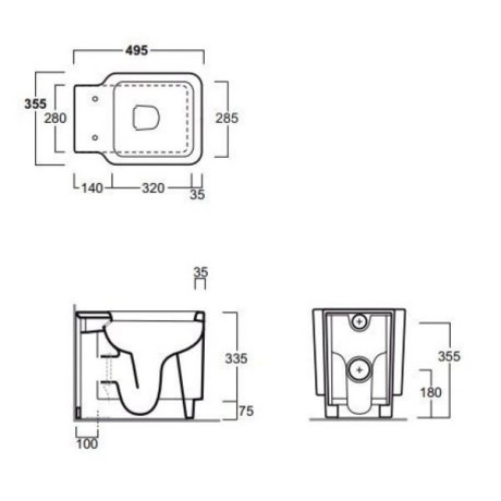 Унитаз SIMAS FLOW напольный приставной цвет белый FL61