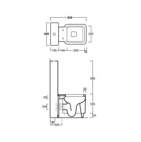 Унитаз SIMAS FLOW напольный приставной цвет белый FL61