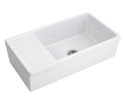 Кухонная мойка SIMAS LAVABI накладная глазированная с 4 сторон без отверстий цвет белый Q540