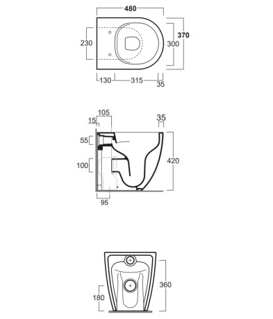 Унитаз SIMAS VIGNONI XS напольный приставной безободковый цвет белый VI26