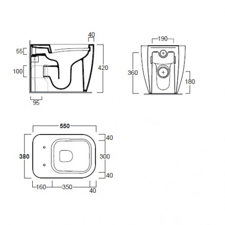 Унитаз SIMAS HENGES напольный приставной безободковый цвет белый HE01/F91