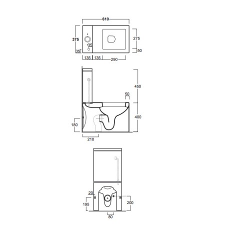 Бачок SIMAS FROZEN на чашу унитаза моноблок цвет белый FZ09
