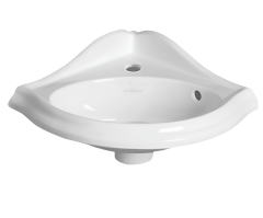 Раковина SIMAS ARCADE угловая подвесная на консоль с одним отверстием по центру со спинкой цвет белый AR036