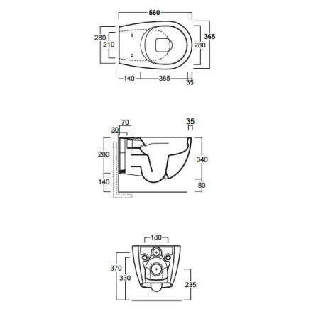 Комплект унитаз SIMAS VIGNONI подвесной безободковый с сиденьем с микролифтом цвет черный матовый VI18/F85.NM +VI004.NM