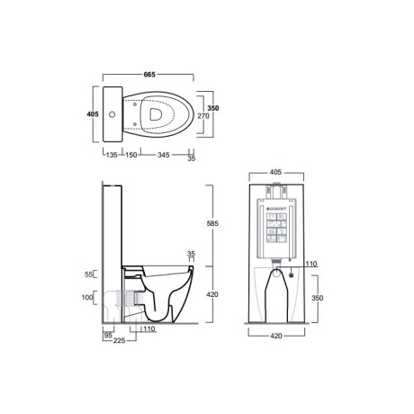 Унитаз SIMAS LFT Spazio напольный приставной цвет белый LFT20