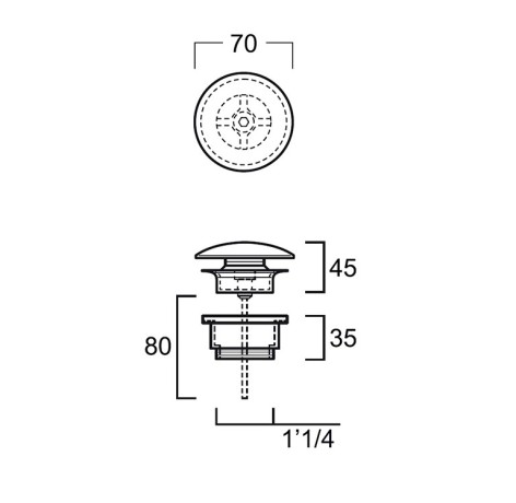 Донный клапан SIMAS цвет темно-синий матовый PLCE.NAVYMATT