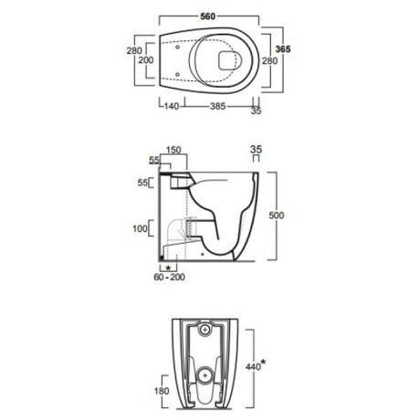 Унитаз SIMAS VIGNONI напольный приставной безободковый цвет белый h50 VI21