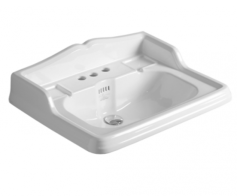 Раковина SIMAS ARCADE подвесная на пьедестал с тремя отверстиями со спинкой цвет белый AR824