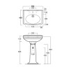 Раковина SIMAS LONDRA подвесная на пьедестал с тремя отверстиями цвет белый LO914.3