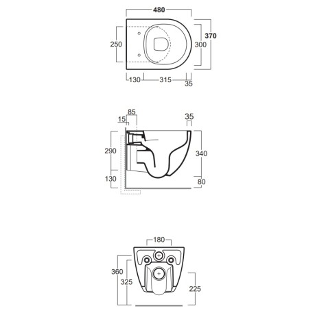 Унитаз SIMAS VIGNONI XS подвесной Безободковый цвет черный матовый VI28/F85.NM