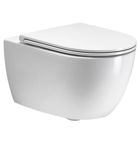 КОМПЛЕКТ Унитаз SIMAS TREVI подвесной безободковый с сиденьем с крышкой с микролифтом цвет белый TR18/F85+TR004