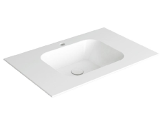 Раковина SIMAS WAVE подвесная на столешницу или на тумбу с одним отверстием цвет белый WA80