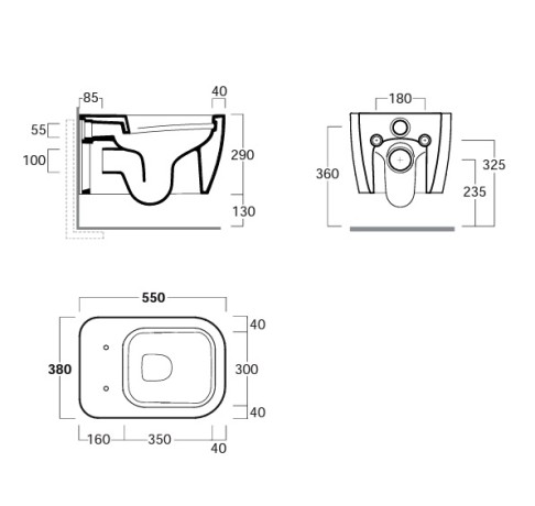 Унитаз SIMAS HENGES подвесной Безободковый цвет белый матовый HE18/F85.BM